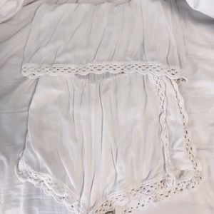 white strapless romper